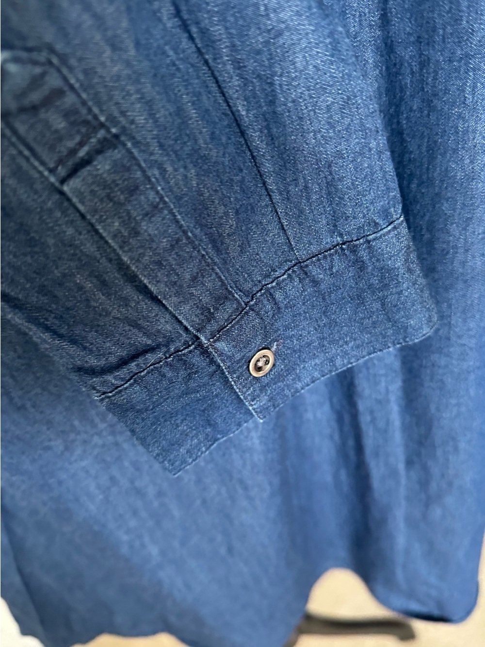 Old Navy Maternity Denim Chambray Shirt Dress Tunic Medium Lightweight Casual - Picture 4 of 13